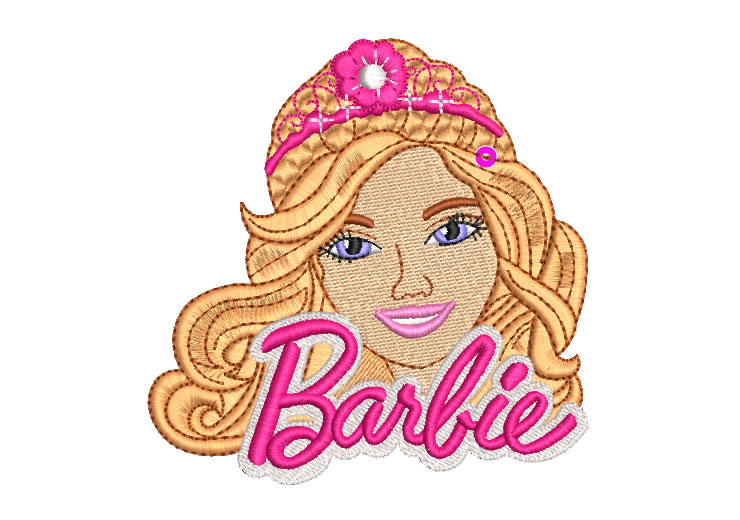 Barbie Face with Letters Embroidery Designs