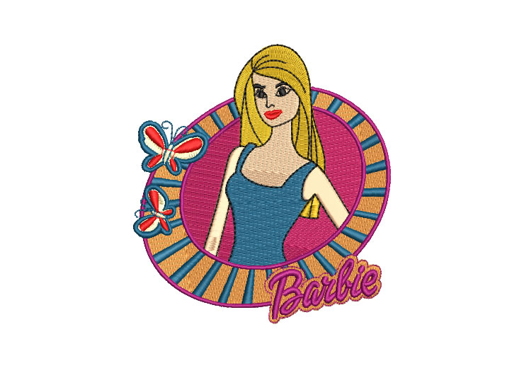 Barbie with Butterflies Design Embroidery Designs