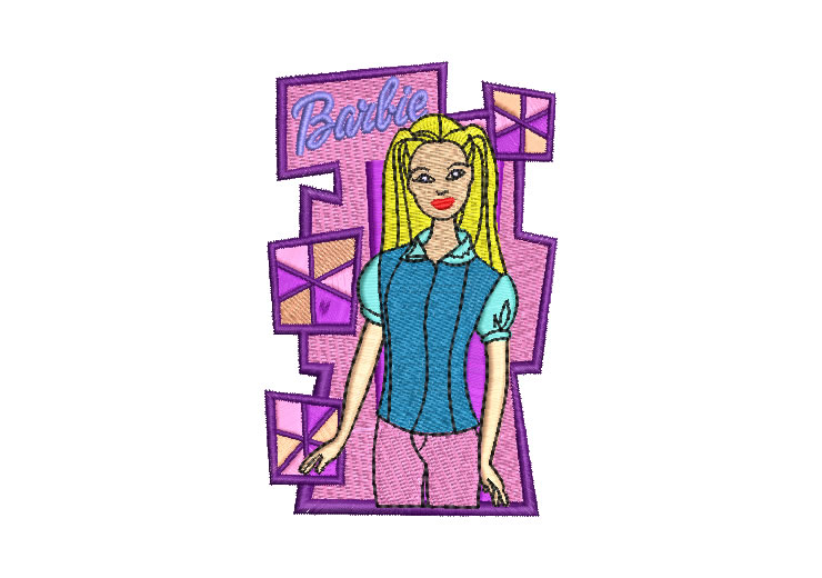 Barbie with Letter Box Embroidery Designs