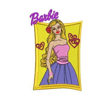 Barbie with Mirror and Letter Embroidery Designs