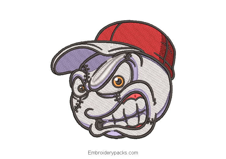 Baseball ball face embroidery design