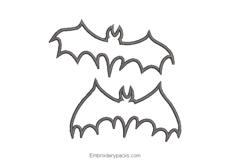 Bat design for embroidery machine