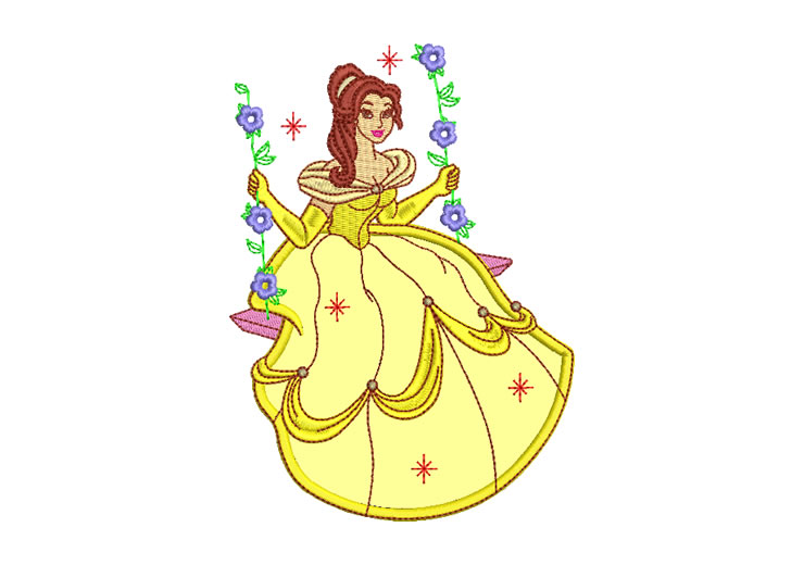 Beautiful Disney Princess with Applique Embroidery Designs