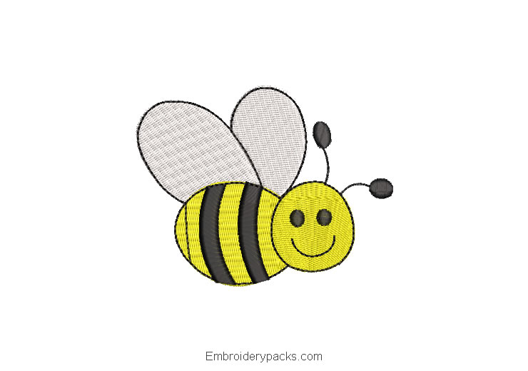 Bee Machine Embroidered Design