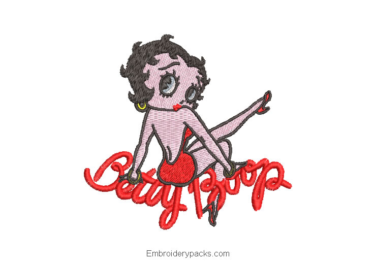 Betty Boop Letter Embroidered Design