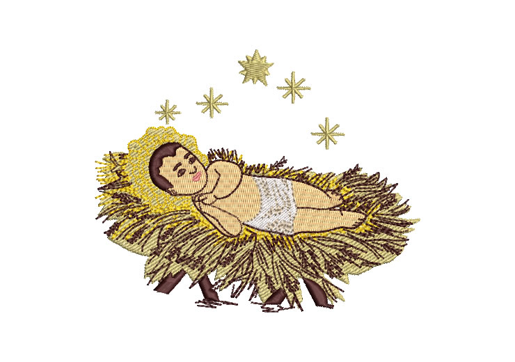 Birth of Baby Jesus Embroidery Designs