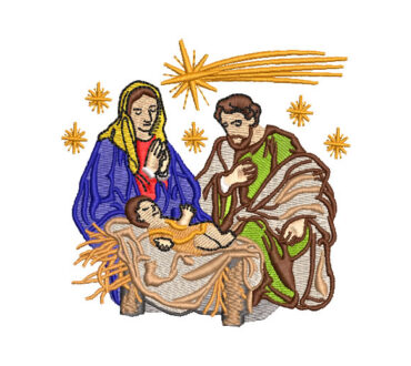 Birth of Jesus in Bethlehem Embroidery Designs