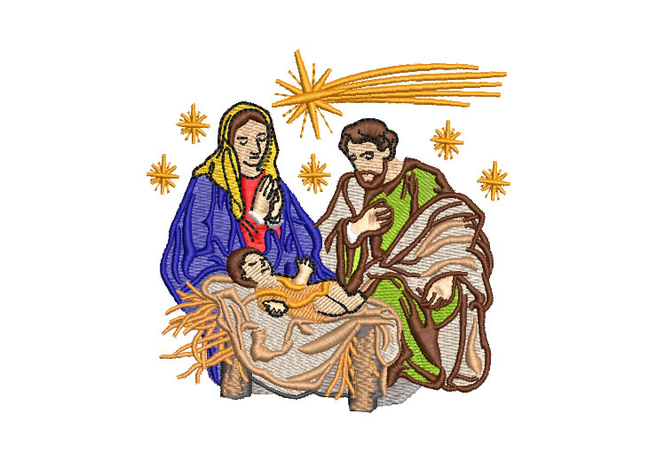 Birth of Jesus in Bethlehem Embroidery Designs