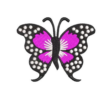 Black Butterfly with Purple Embroidery Designs