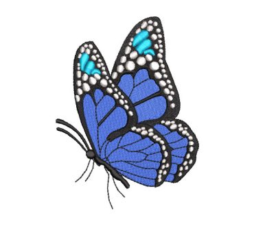 Black Butterfly with White Border Embroidery Designs