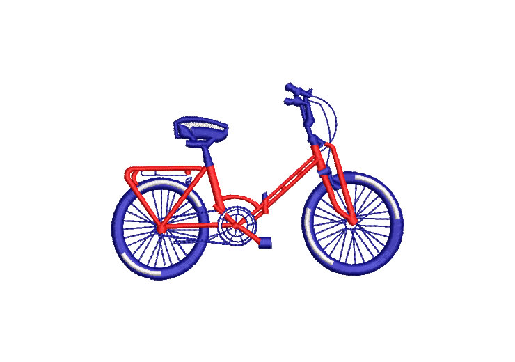 Blue Bicycle Embroidery Designs