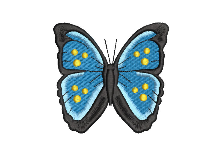 Blue Butterfly Embroidery Designs