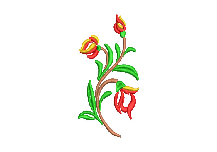 Bouquets of Flowers with Embroidery Designs Decoration