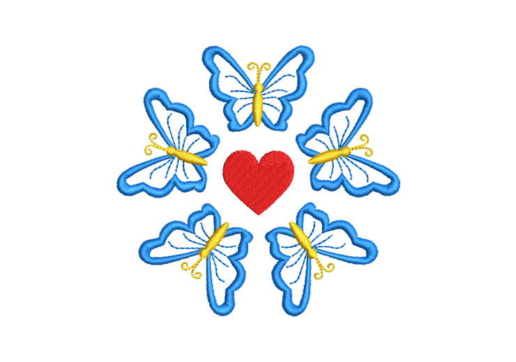 Butterfly Flowers Embroidery Designs