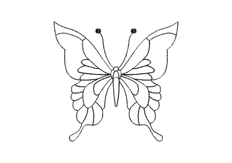 Butterfly Silhouette Embroidery Design