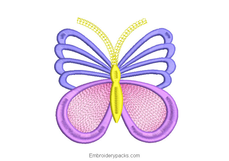 Butterfly design for embroidery machine