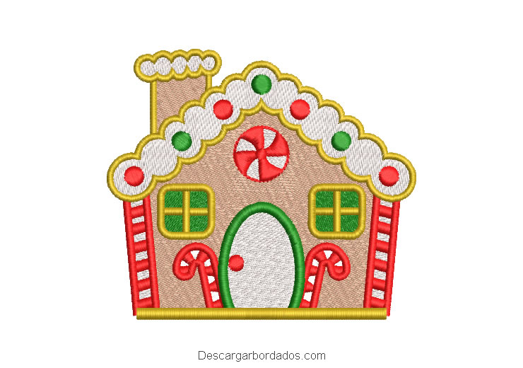 Candy house embroidery design for christmas