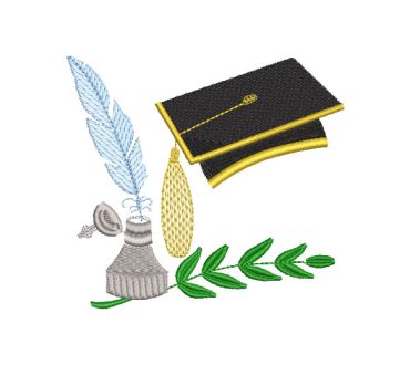 Cap Graduation Cap with Feather Embroidery Designs