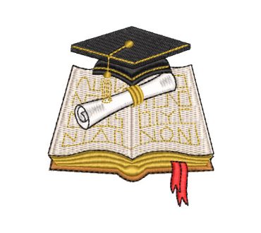 Caps Graduation Cap and Diploma with Book Embroidery Designs