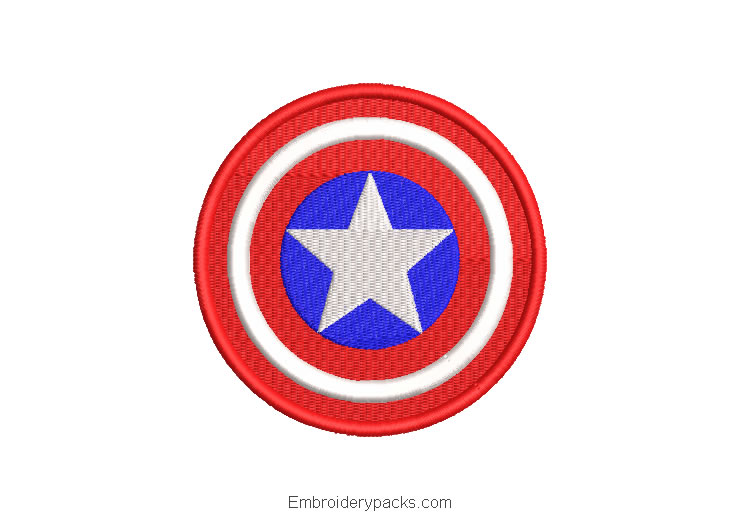 Captain America Shield Embroidered Design