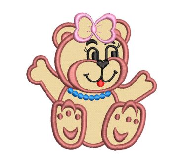 Caring Bear with Applique Embroidery Designs