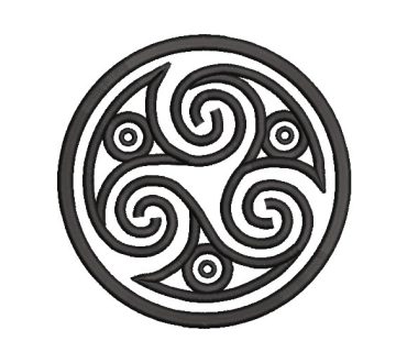 Celtic triskele embroidery design