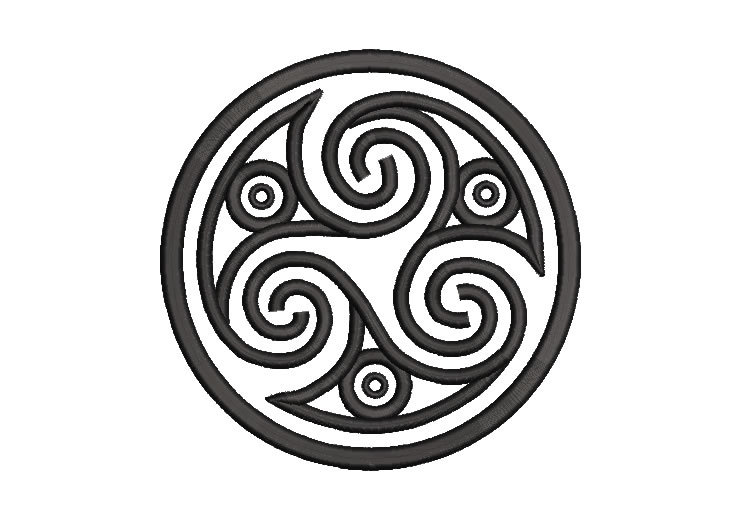 Celtic triskele embroidery design