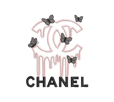 Chanel Butterfly Logo Embroidery Designs