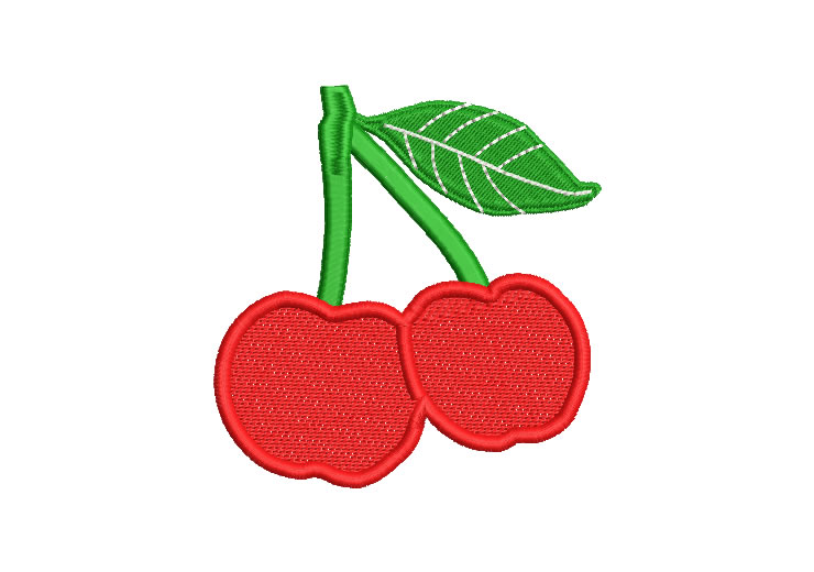 Cherries with Leaves Embroidery Designs