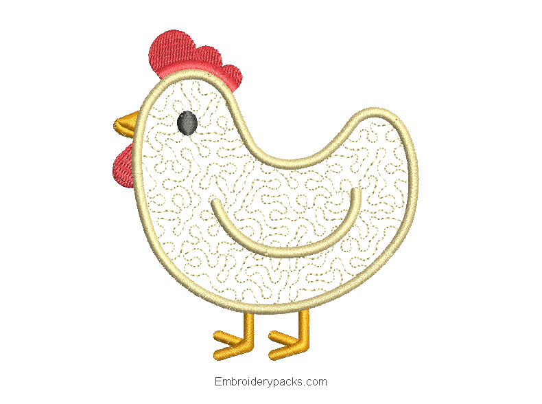 Chicken design for embroidery