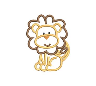 Child Lion with Applique Embroidery Designs