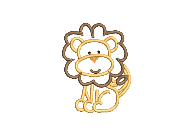 Child Lion with Applique Embroidery Designs