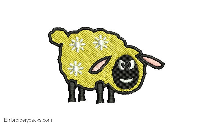 Child Sheep Embroidery Design