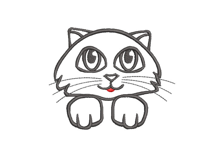 Children's Cat Face Embroidery Designs