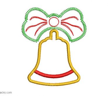 Christmas Bell Embroidery Design 1