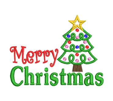 Christmas Letter Merry Christmas Embroidery Designs