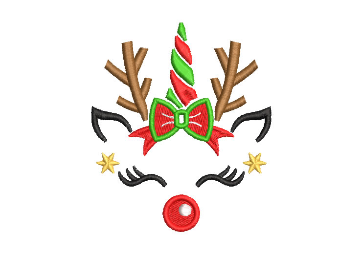 Christmas Unicorn Reindeer Embroidery Designs