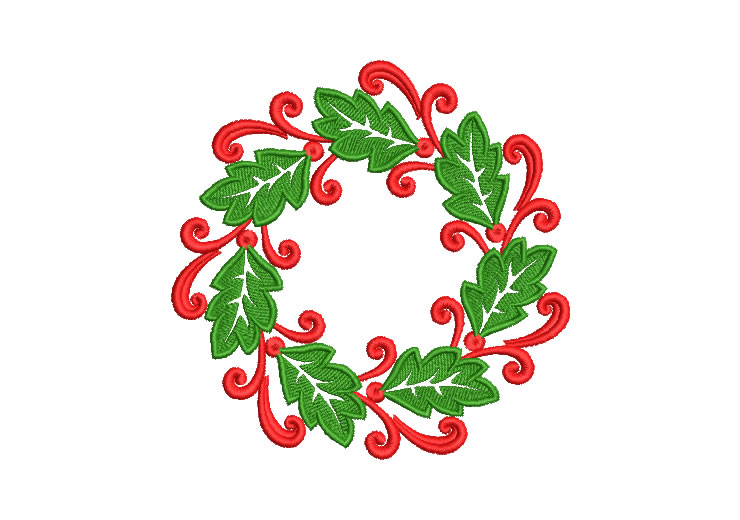 Christmas Wreath Ornament Embroidery Designs
