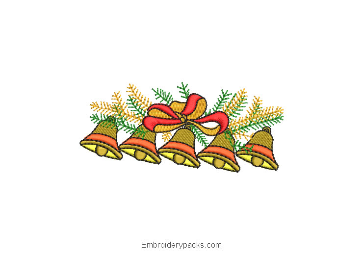 Christmas bells embroidered designs
