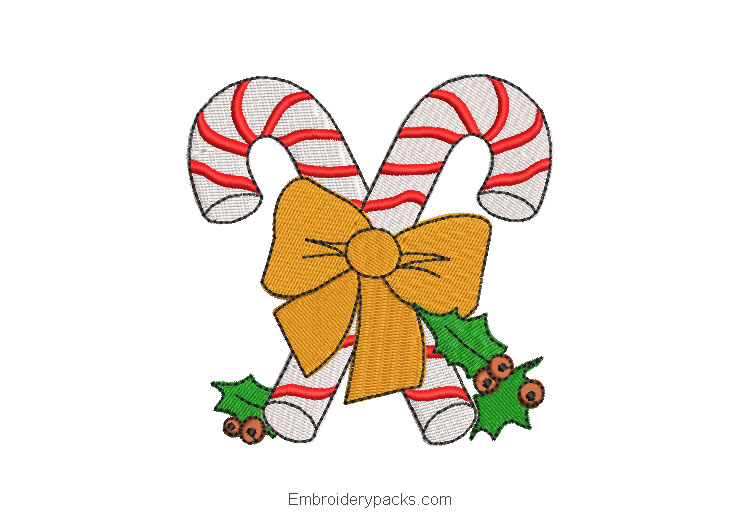 Christmas candy machine embroidery design