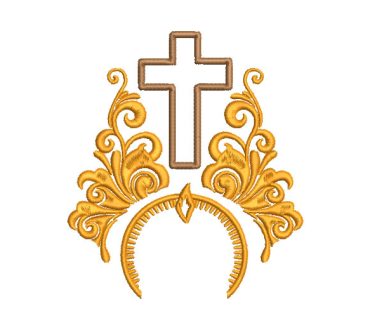 Church Cross with Decoration Embroidery Designs