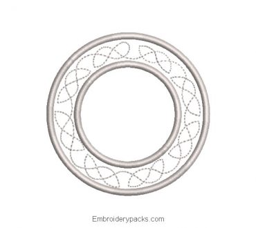 Circle frame embroidery design