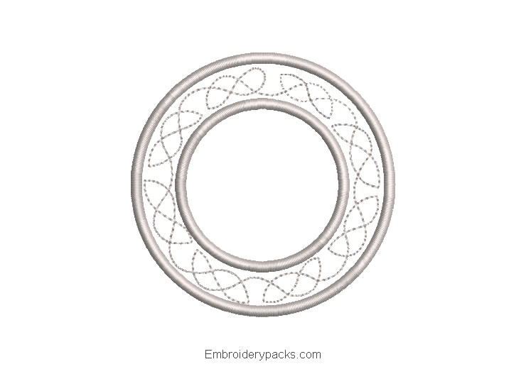 Circle frame embroidery design