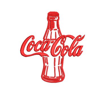 Coca-Cola bottle with lettering Embroidery designs