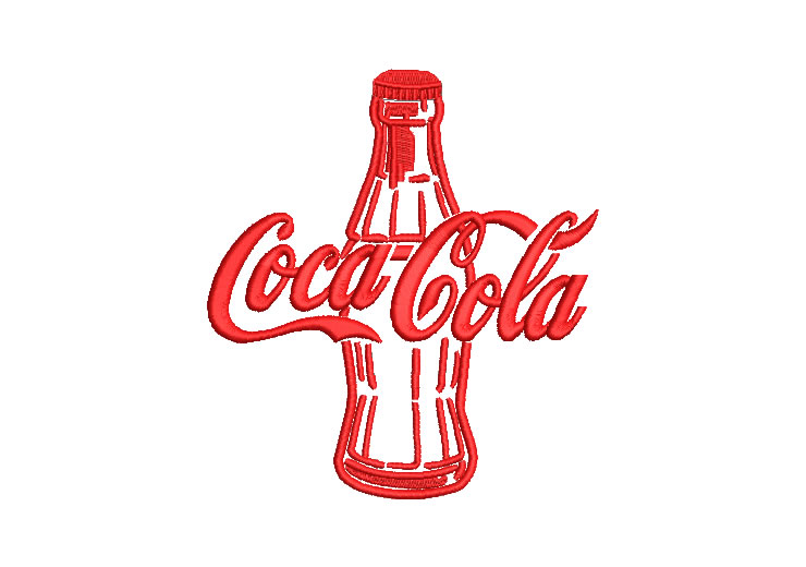 Coca-Cola bottle with lettering Embroidery designs