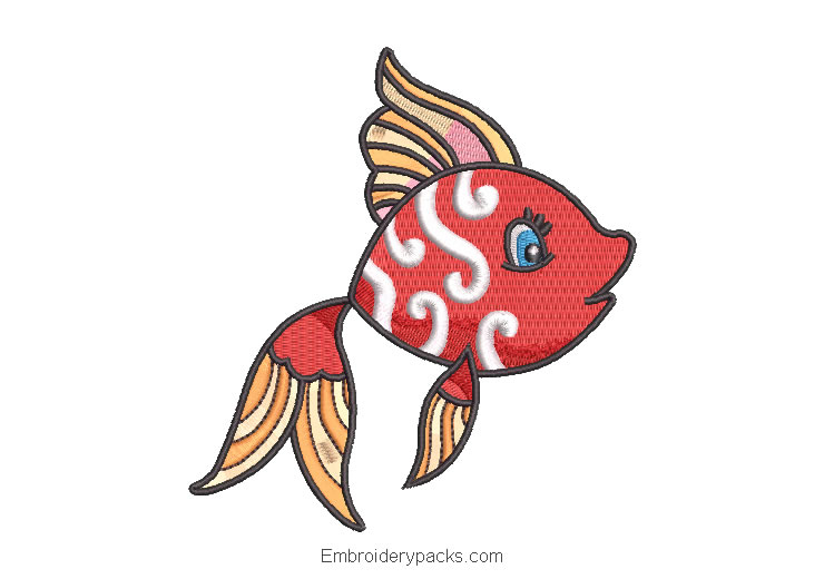 Colorful Fish Embroidery Design