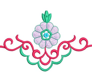Colorful Flowers with Decoration Embroidery Designs