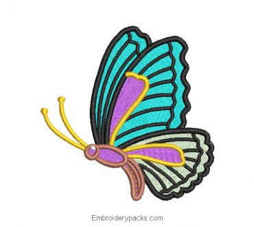 Colorful butterfly embroidery design