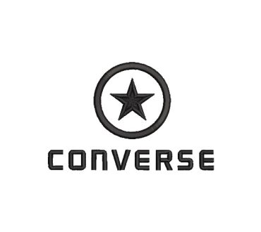 Converse Logo with Star Embroidery Designs