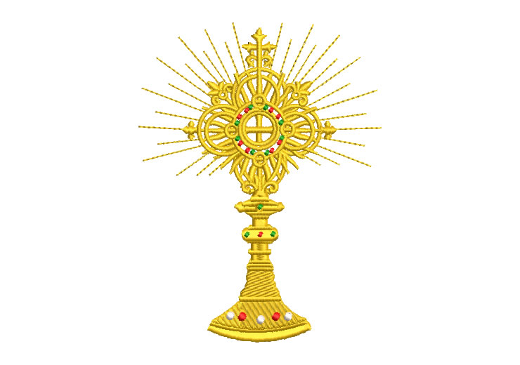 Cross with Monstrance Cup Ostensorio Embroidery Designs